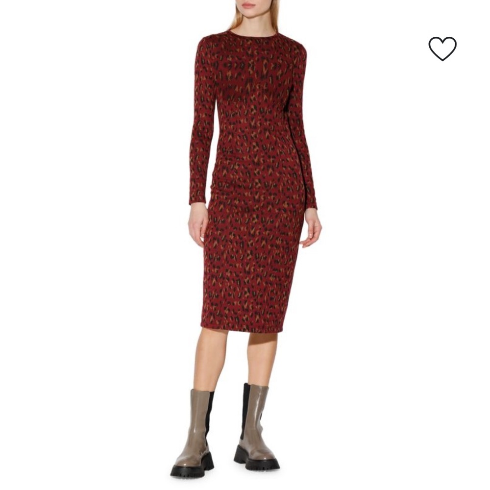 Walter Baker Shaina Midi Bodycon In Dali Leopard Print Dress